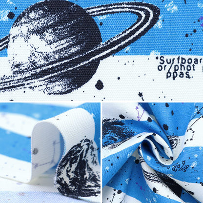 [Quantity starting from 5] Fabric 『Oxford Border Space Pattern Saxophone IO-82190-1B" KOKKA