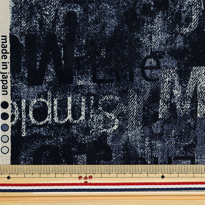 [Quantità a partire da 5] Tessuto 『Oxford Denim Print Navy 38132-2b"