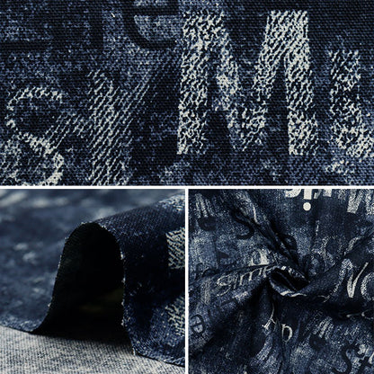 [Quantità a partire da 5] Tessuto 『Oxford Denim Print Navy 38132-2b"