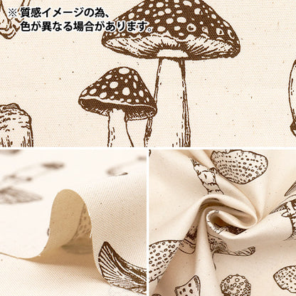 [Quantité à partir de 5] Tissu 『OxfordChampignon imprimé noir 38135-1E"