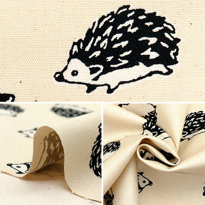 【数量5から】 生地 『オックスプリント はりねずみ キナリ 38135-2A』