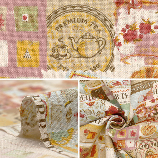 【数量5から】 生地 『綿麻キャンバス ヴィンテージ風 マルチカラー 38136-1A』