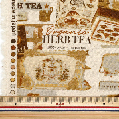 [Quantité à partir de 5] Tissu "Toile en lin en coton Brown 38136-1c de style vintage 38136-1C"