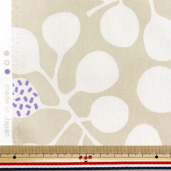 [Quantité à partir de 5] Tissu 『Oxford Plantes beige 38153-11a"
