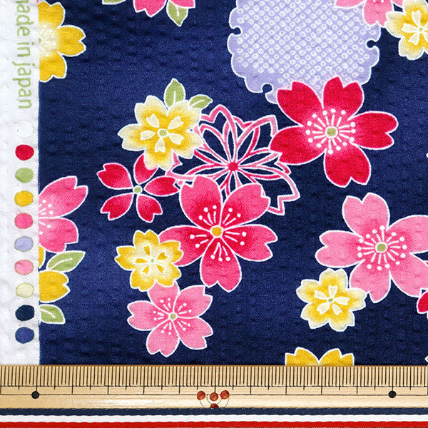 [Quantity starting from 5] Fabric "Ripple Cherry Blossom Navy 38145-3E-NV"