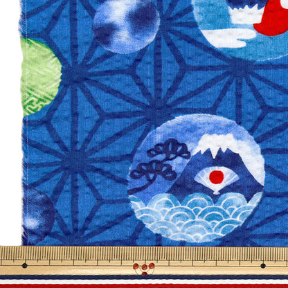 [Quantity starting from 5] Fabric "Ripple Mt. Fuji Blue SS-2409-2C"