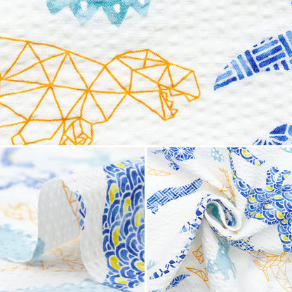 [Cantidad a partir de 5] Tela "Ripple Dinosaur White SS-2409-3a"