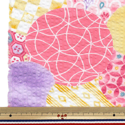 [Quantity starting from 5] Fabric "Ripple Round Small Pattern Pink SS-2409-4B"