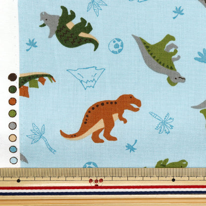 [Quantité à partir de 5] Tissu "CB PRINT DINOSAUR Light Blue 7105-11b"