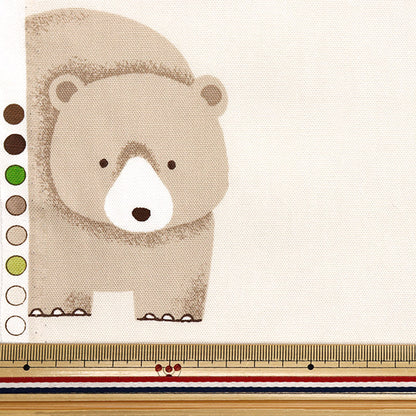 [Quantità a partire da 5] Tessuto "Cb stampare animale orso beige 7104-1a"