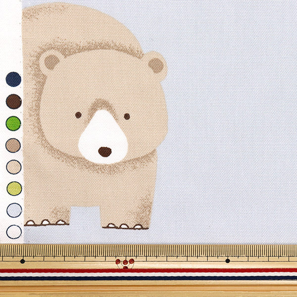[Quantité à partir de 5] Tissu "CB PRINT Animal Bear Blue Grey 7104-1C"