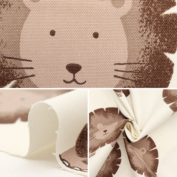 [Quantité à partir de 5] Tissu "CB PRINT Animal Lion Beige 7104-2A"