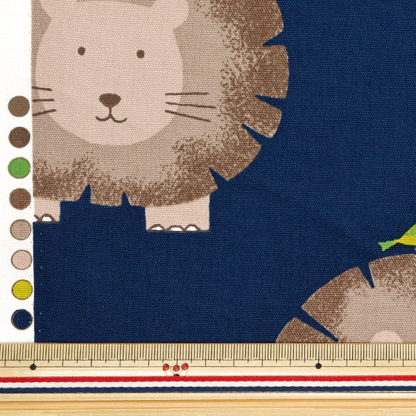 [Quantité à partir de 5] Tissu "CB PRINT Animal Lion Navy 7104-2d"