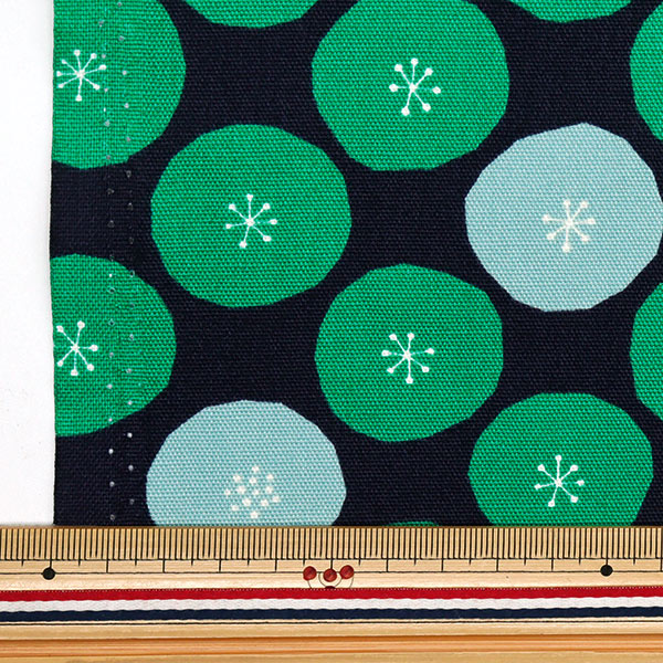 [Quantité à partir de 5] Tissu 『Oxford Cercle vert 288-c-gr"