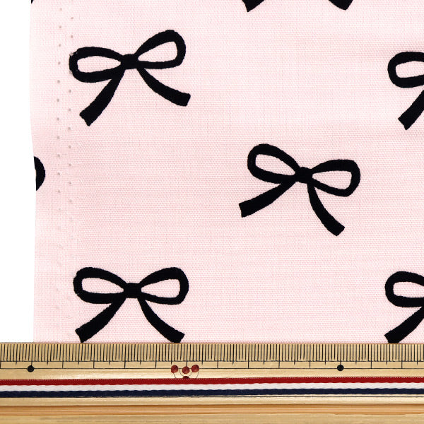[Quantité à partir de 5] Tissu 『Oxford RubanModèle rose 331-C-PI"