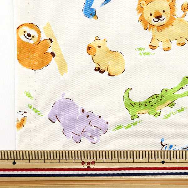 [Quantité à partir de 5] Tissu 『Oxford Modèle animal beige 333-A-BE"