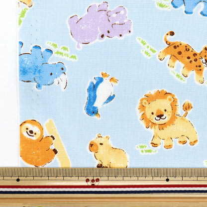 [Menge ab 5] Stoff 『Oxford Tiermuster Blau 333-C-BL"