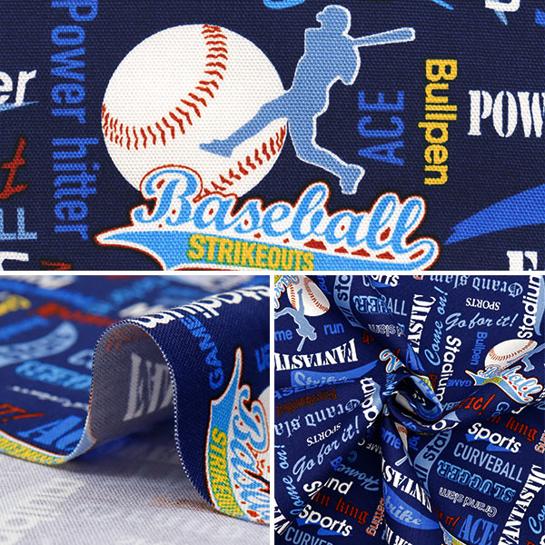 [Quantité à partir de 5] Tissu 『Oxford Modèle de baseball Navy 328-A-NV"