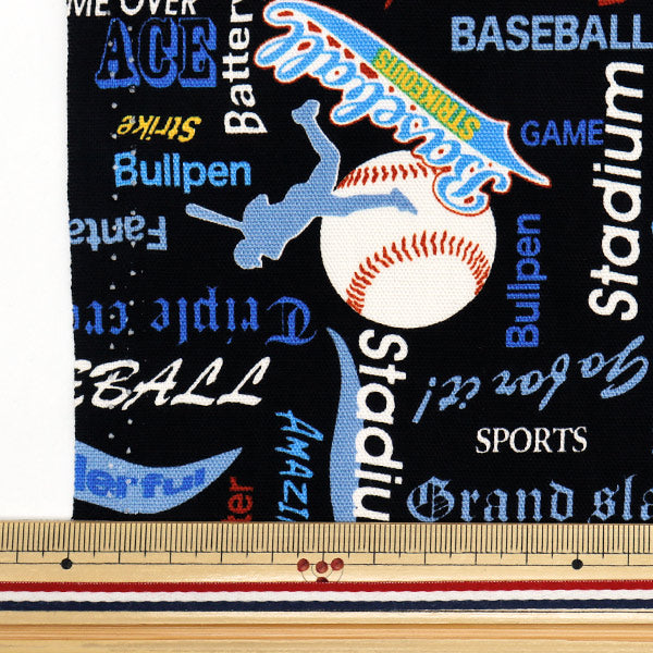 [Quantité à partir de 5] Tissu 『Oxford Modèle de baseball noir 328-b-bk"