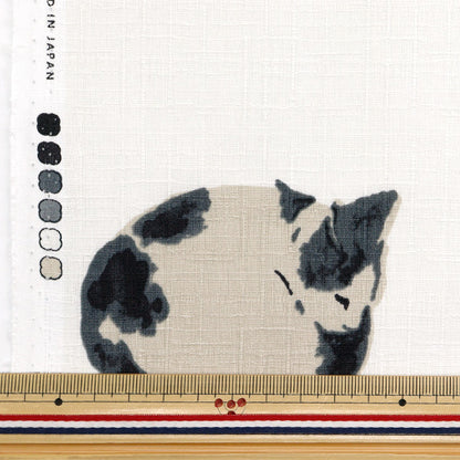 [Quantity starting from 5] Fabric "Dobby Japanese Pattern Sleeping Cat Off 1025-1100-1A"