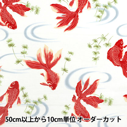 [Quantity starting from 5] Fabric "Dobby Japanese pattern goldfish off 1025-1100-2A"