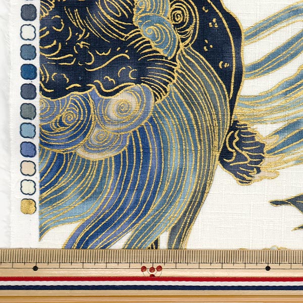 [Quantity starting from 5] Fabric "Dobby Japanese Pattern Lion and Peony Off 1025-1120-1A"