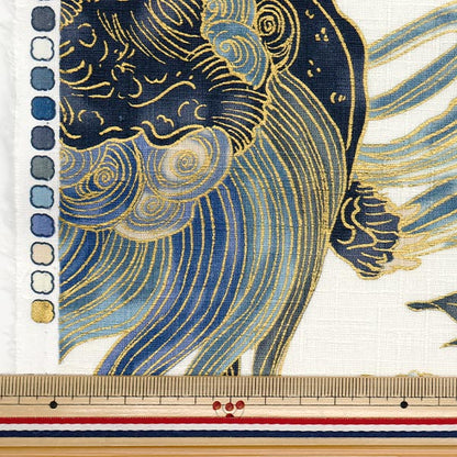 [Quantity starting from 5] Fabric "Dobby Japanese Pattern Lion and Peony Off 1025-1120-1A"