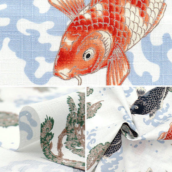 [Quantity starting from 5] Fabric "Dobby Japanese Pattern Carp Off 1025-1140-1A"