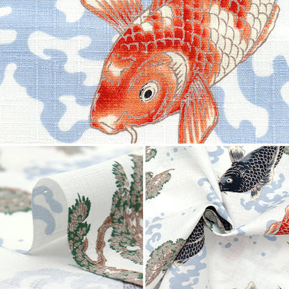 [Quantity starting from 5] Fabric "Dobby Japanese Pattern Carp Off 1025-1140-1A"