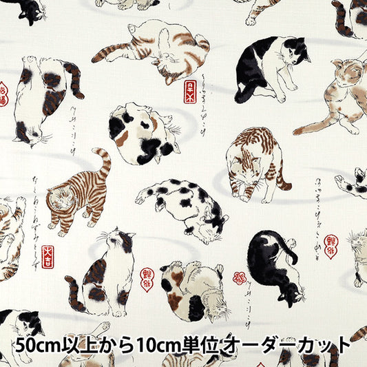 [Anzahl ab 5] Stoff "Japanisches Muster Dobby Cat Off-White 1026-110-4A“