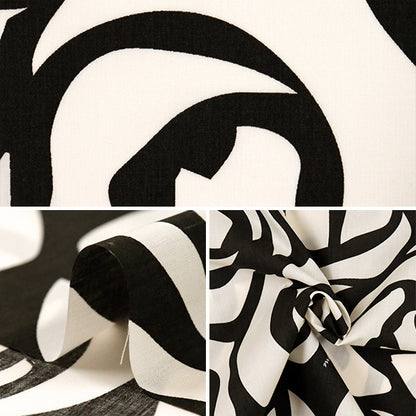 [Quantité à partir de 5] Tissu "Mauna Loa TC Hawaiian Print Lieu Kuro x Shiro ZK000004"