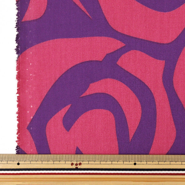 [Quantité à partir de 5] Tissu "Mauna Loa TC Hawaiian Print Lieu Blue X Pink ZK000005"