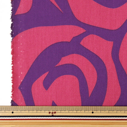 [Quantité à partir de 5] Tissu "Mauna Loa TC Hawaiian Print Lieu Blue X Pink ZK000005"