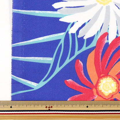 [Quantité à partir de 5] Tissu "Mauna Loa TC Hawaiian Print Gerbera Blue X Pink Yfop0324"