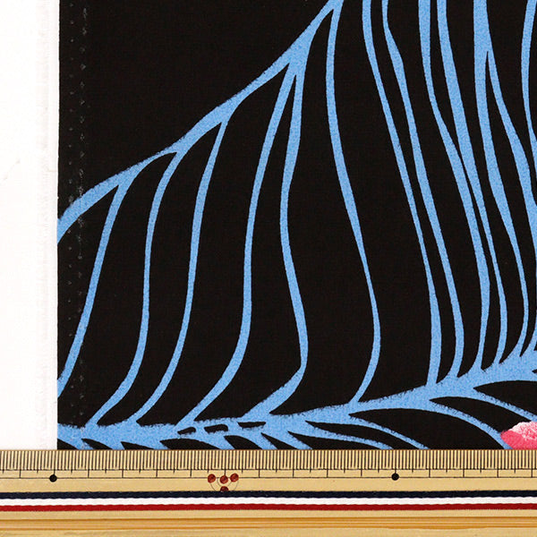 [Quantité à partir de 5] Tissu "Mauna Loa TC Hawaiian Print Gerbera Black x Pink Yfop0417"