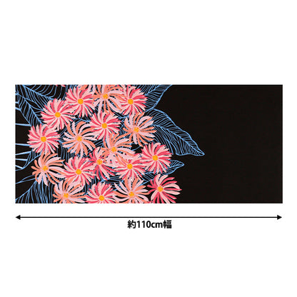 [Quantité à partir de 5] Tissu "Mauna Loa TC Hawaiian Print Gerbera Black x Pink Yfop0417"