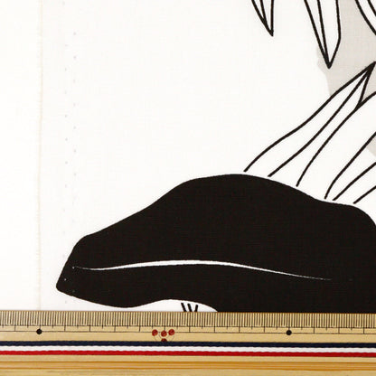 [Quantité à partir de 5] Tissu "MAUNA LOA TC Hawaiian Print Macana Of O White x Black Yfop0332"