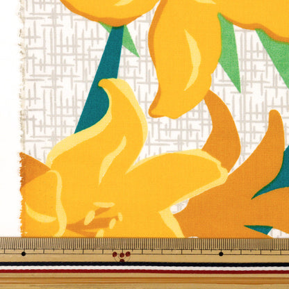 [Quantité à partir de 5] Tissu "Mauna Loa TC Hawaiian Print Lily Yellow Zk000326"