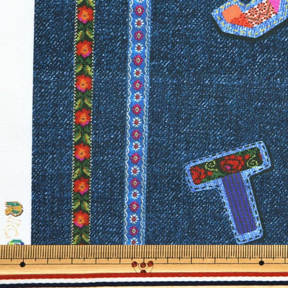 [Quantità a partire da 5] Tessuto "Alfabeto digitale stampato RR2006"