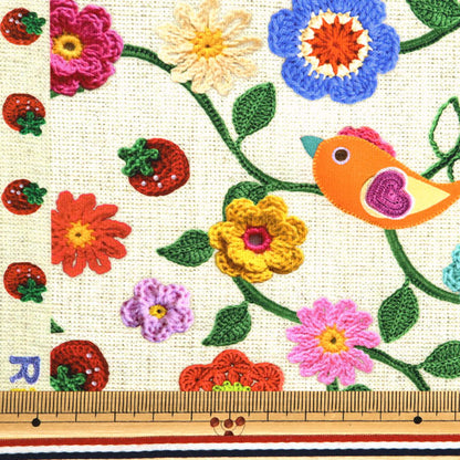 [Quantità a partire da 5] Tessuto "Police di fragole stampato digitale RR2026"