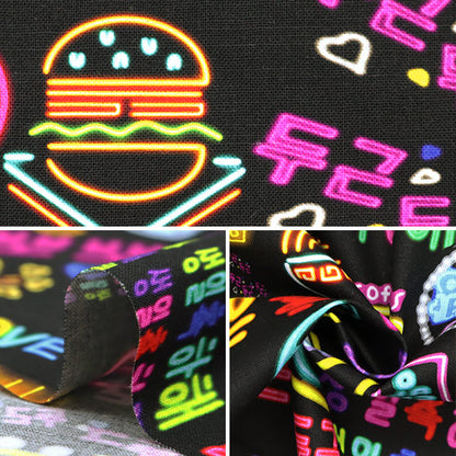 [Quantité à partir de 5] Tissu 『siège Imprimé à jet d'encre indication néon coréen KOM-005"