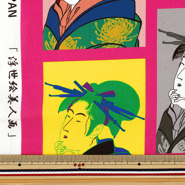 [Quantity starting from 5] Fabric 『Sheeting Inkjet Print Ukiyoe Bijinga KOM-019"