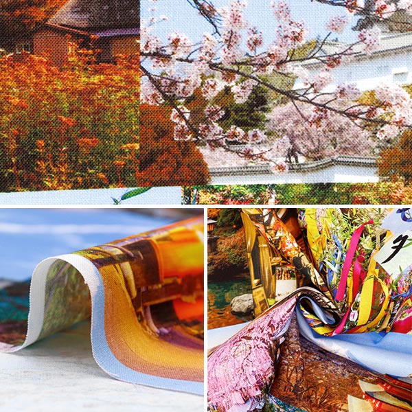 [Quantité à partir de 5] Tissu 『siège Impression à jet d'encre paysage japonais KOM-009"