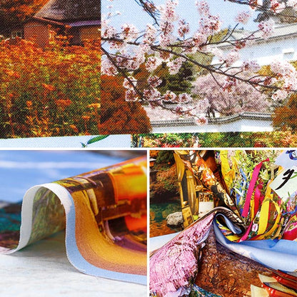 [Quantité à partir de 5] Tissu 『siège Impression à jet d'encre paysage japonais KOM-009"