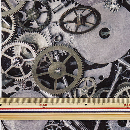 [Quantité à partir de 5] Tissu 『siège Imprimé à jet d'encre Steampunk Silver KOM-011"