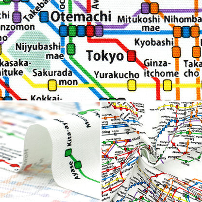 [Cantidad a partir de 5] Tela 『Oxford Mapa de ruta metropolitana de Tokio Shiro KM1000-A"