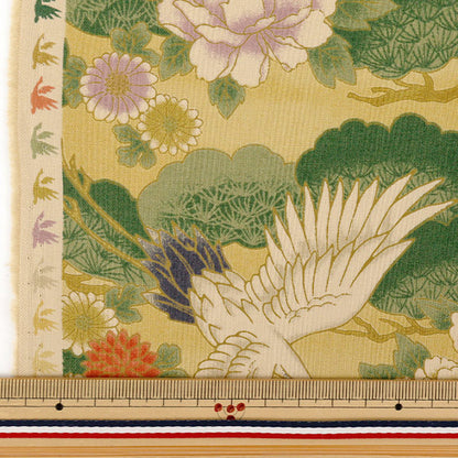 [Quantity starting from 5] Fabric 『Sheeting Vintage-like crane Kinari CYS1001-A"