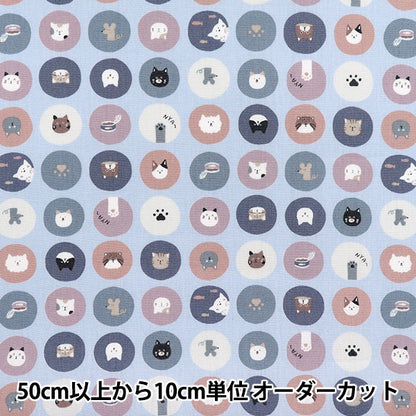 [Quantité à partir de 5] Tissu 『siège Nuance Kids Cat Circle Blue Coco-2024-1C"