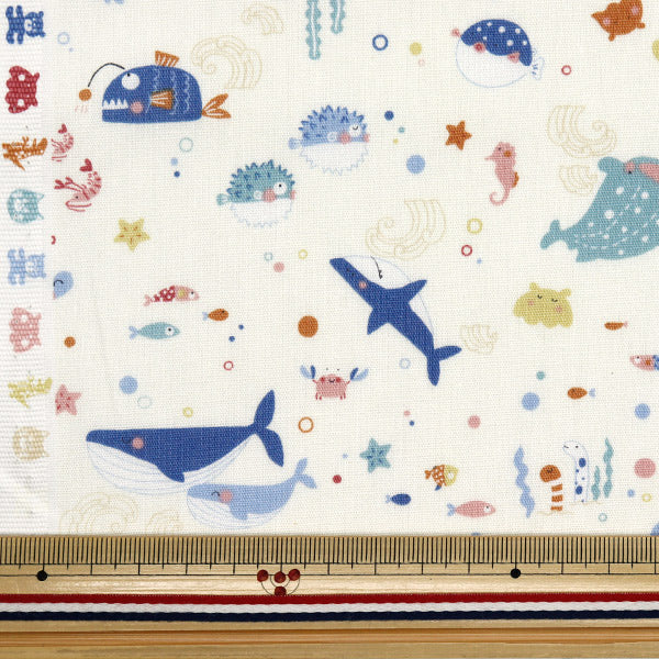 [Quantité à partir de 5] Tissu 『siège Nuance Kids Fish Off-White Coco-2024-4A"