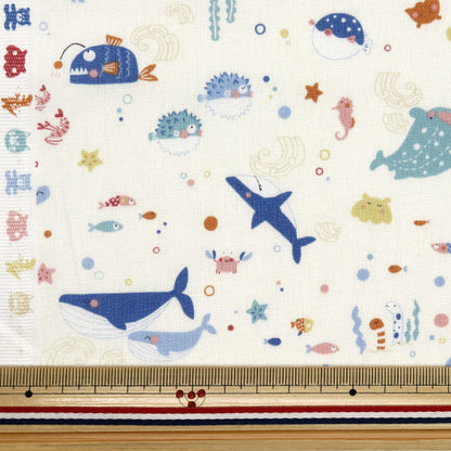 [Quantité à partir de 5] Tissu 『siège Nuance Kids Fish Off-White Coco-2024-4A"